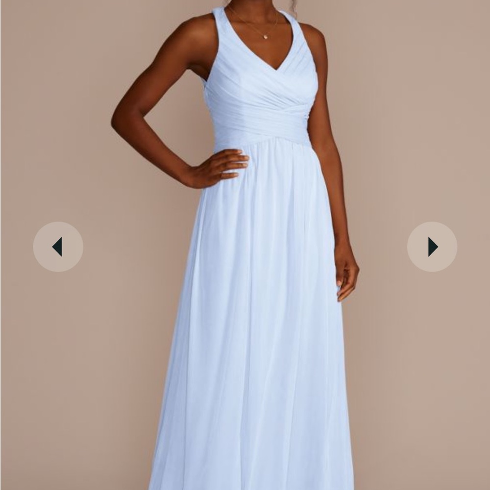 Ice blue bridesmaid gown